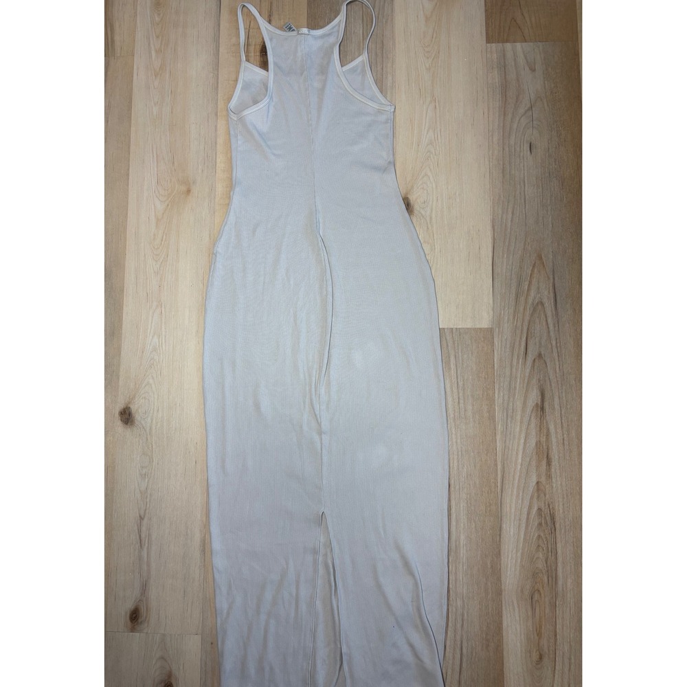 SKIMS Cotton Rib Long Tank Dress Bone Beige Racerback Maxi XL - Picture 2 of 11